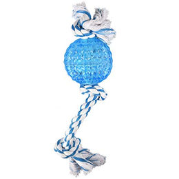 Produktbild von Flamingo Hundespielzeug Denta Toy Seil mit TPR Ball und Quietschfunktion