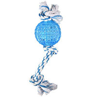 Produktbild von Flamingo Hundespielzeug Denta Toy Seil mit TPR Ball und Quietschfunktion