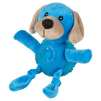 Produktbild von Flamingo Hundespielzeug Fat Bellies aus Plüsch und TPR in Blau mit Quietschfunktion 18cm