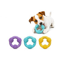 Produktbild von Flamingo Hundespielzeug Freckles Ring aus Latex mit Quietscher Bunt Größe S 10 cm