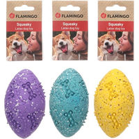 Produktbild von Flamingo Hundespielzeug Freckles Rugbyball aus Latex mit Quietschfunktion Größe M Bunt Lila
