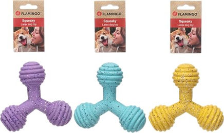 Flamingo Hundespielzeug Freckles Tripod aus Latex mit Quietscher Größe L – Bild 1 von 4