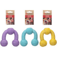 Produktbild von Flamingo Hundespielzeug Freckles U-Ring aus Latex mit Quietscher Größe L Bunt