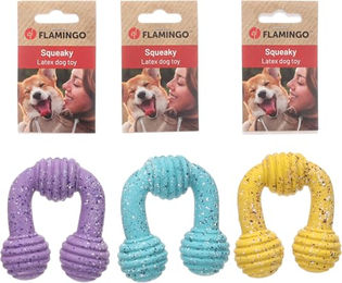 Flamingo Hundespielzeug Freckles U-Ring aus Latex mit Quietscher Größe S 10 cm bunt – Bild 1 von 4