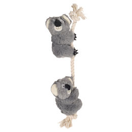Produktbild von Flamingo Hundespielzeug Hangta Koala mit Seil aus Plüsch Grau Größe S - 40 cm