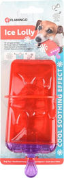 Flamingo Hundespielzeug Ice Lolly aus TPR zum Einfrieren mit Wasser im Inneren in Rot - 1 Stk. – Bild 1 von 8