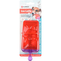 Produktbild von Flamingo Hundespielzeug Ice Lolly aus TPR zum Einfrieren mit Wasser im Inneren in Rot - 1 Stk.
