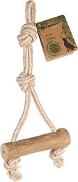 Flamingo Hundespielzeug Java Holzstock mit Zerrseil Braun Natur – Bild 1 von 8