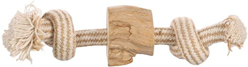 Flamingo Hundespielzeug Java Kauspielzeug aus Holz und Seil Braun Größe S – Bild 1 von 3