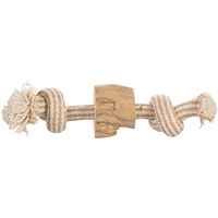 Produktbild von Flamingo Hundespielzeug Java Kauspielzeug aus Holz und Seil Braun Größe S