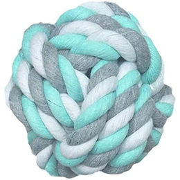 Flamingo Hundespielzeug Jim Ball aus Baumwolle Minzgrün Weiß Grau 8,5 cm - 8,5 cm – Bild 1 von 3