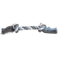 Produktbild von Flamingo Hundespielzeug Jim Knotenknochen aus Baumwolle Blau Weiss Grau Grösse L 35cm