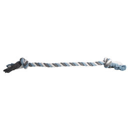 Produktbild von Flamingo Hundespielzeug Jim Knotenknochen aus Baumwolle Jumbo Blau Weiß Grau 115cm - 115 cm