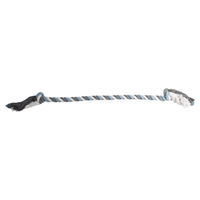 Produktbild von Flamingo Hundespielzeug Jim Knotenknochen aus Baumwolle Jumbo Blau Weiß Grau 150 cm