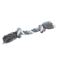 Produktbild von Flamingo Hundespielzeug Jim Knotenknochen aus Baumwolle XL 40cm Blau Weiß Grau