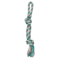 Produktbild von Flamingo Hundespielzeug Jim Ziehtau aus Baumwolle mit 2 Knoten mint weiß