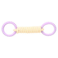Produktbild von Flamingo Hundespielzeug Joanie Zerrseil mit Ringen Twist in Violett und Gelb aus Polyester und TPR