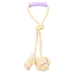 Produktbild von Flamingo Hundespielzeug Joanie Zerrseil und Knotenball Twist in Violett und Gelb aus Polyester