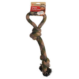 Flamingo Hundespielzeug Joe Zerrseil aus Baumwolle mit 3 Knoten Camouflage 50cm - 50 cm – Bild 1 von 2