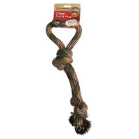Produktbild von Flamingo Hundespielzeug Joe Zerrseil aus Baumwolle mit 3 Knoten Camouflage 50cm - 50 cm