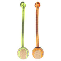 Produktbild von Flamingo Hundespielzeug Juru Zerrseil mit Ball aus Plüsch reflektierend bunt