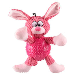 Flamingo Hundespielzeug Kaninchen mit Quietschfunktion aus TPR und Polyester in Rosa – Bild 1 von 1