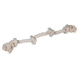Produktbild von Flamingo Hundespielzeug Kauseil aus Baumwolle 4 Knoten Weiß 60 cm - 60 cm