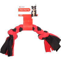 Produktbild von Flamingo Hundespielzeug Knochen aus Fleece in Rot/Schwarz 53cm