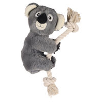Produktbild von Flamingo Hundespielzeug Koala aus Plüsch mit Seil und Squeaker Grau Größe L - 30 cm