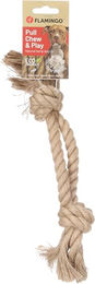 Flamingo Hundespielzeug Kush Doppelseil aus Hanf mit 2 Knoten braun – Bild 1 von 8