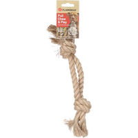 Produktbild von Flamingo Hundespielzeug Kush Doppelseil aus Hanf mit 2 Knoten braun