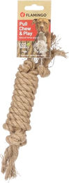 Flamingo Hundespielzeug Kush Zerrseil aus Naturmaterial mit 4 Knoten in Braun zur Zahnpflege – Bild 1 von 4