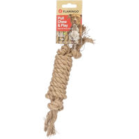 Produktbild von Flamingo Hundespielzeug Kush Zerrseil aus Naturmaterial mit 4 Knoten in Braun zur Zahnpflege