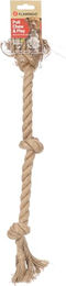 Flamingo Hundespielzeug Kush Zugseil aus Hanf mit 3 Knoten braun – Bild 1 von 4