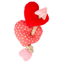 Flamingo Hundespielzeug Lieve Herz mit Seil rot aus Polyester 28 x 14 x 13 cm – Bild 1 von 1