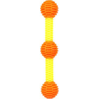 Produktbild von Flamingo Hundespielzeug Lipa Stick mit 3 Bällen aus TPR in Gelb und Orange Größe L