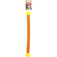 Produktbild von Flamingo Hundespielzeug Lipa Wurfspielzeug aus TPR mit 2 Bällen Gelb Orange 45,8cm
