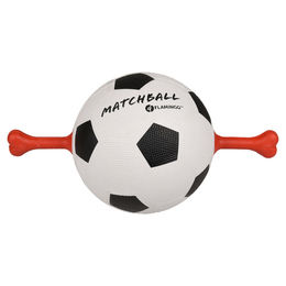 Produktbild von Flamingo Hundespielzeug Matchball Fußball aus Gummi in Rot und Bunt