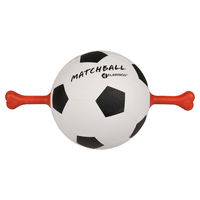 Produktbild von Flamingo Hundespielzeug Matchball Fußball aus Gummi in Rot und Bunt