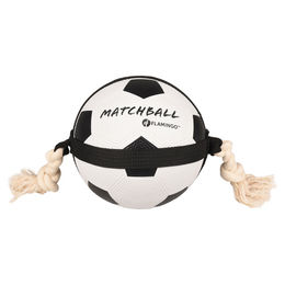 Flamingo Hundespielzeug Matchball Fußball aus Gummi Schwarz-Weiß 19 cm - 19 cm – Bild 1 von 2
