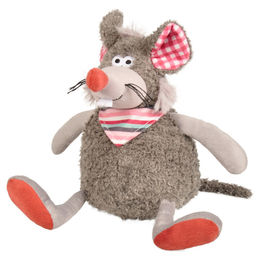 Flamingo Hundespielzeug Molly Maus Quietschspielzeug aus Polyester Grau - 13 cm – Bild 1 von 2