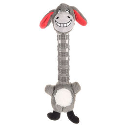 Produktbild von Flamingo Hundespielzeug Necki Esel Plüsch Grau mit Squeaker 41x18,5x8,5cm