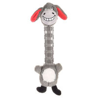 Produktbild von Flamingo Hundespielzeug Necki Esel Plüsch Grau mit Squeaker 41x18,5x8,5cm
