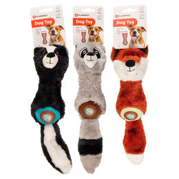 Produktbild von Flamingo Hundespielzeug Plüschtier mit Gummihantel und Squeaker 34cm bunt