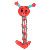 Produktbild von Flamingo Hundespielzeug Raupe aus Plüsch mit Squeaker in Rot 38cm