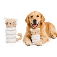 Produktbild von Flamingo Hundespielzeug Ribola Katze Beige aus weichem Plüsch und Cord mit Squeaker