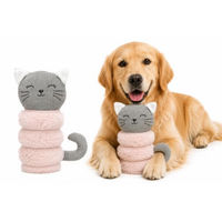 Produktbild von Flamingo Hundespielzeug Ribola Katze Rosa aus weichem Plüsch und Cordstoff mit Squeaker