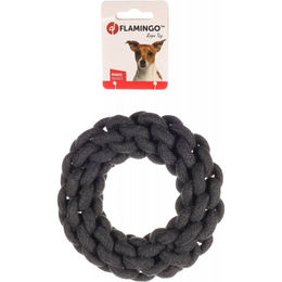 Flamingo Hundespielzeug Ringo Ring aus Baumwolle Grau Klein - 15 cm – Bild 1 von 5