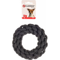 Produktbild von Flamingo Hundespielzeug Ringo Ring aus Baumwolle Grau Klein - 15 cm