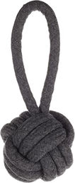 Flamingo Hundespielzeug Ringo Seil mit Ball aus Baumwolle Grau Mittel - 25 cm – Bild 1 von 2